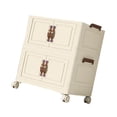 thumbnail image 2 of Gabinete de almacenamiento plegable Cajas de almacenamiento plegables Ligero Moderno con ruedas Contenedores de almacenamiento para sala de estar Casa Beige 2 Capas 65 cm, 2 of 10