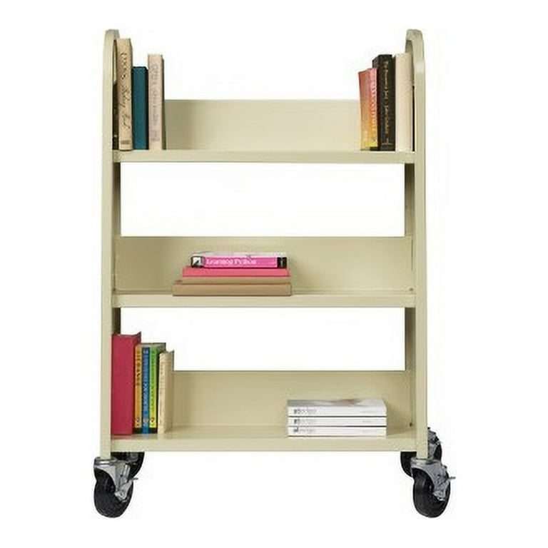 Lorell Single-sided Book Cart - 3 Shelf - 200 lb Capacity - 5 Lorell Single-sided Book Cart - 3 Shelf - 200 lb Capacity - 5
