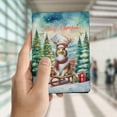 thumbnail image 4 of Merry Christmas Santa Reindeer Antlers Shetland Sheepdog Sleigh Xmas Winter Holiday Travel Passport Wallet Sheltie Dog Lover Gifts PU Leather Passport Holder Cover - 00023, 4 of 5