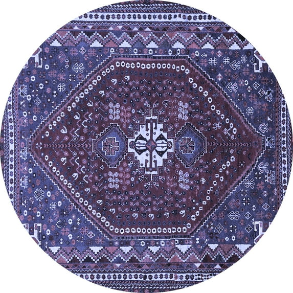 Ahgly Company Indoor Round Persian Blue Traditional Area Rugs, 8' Round