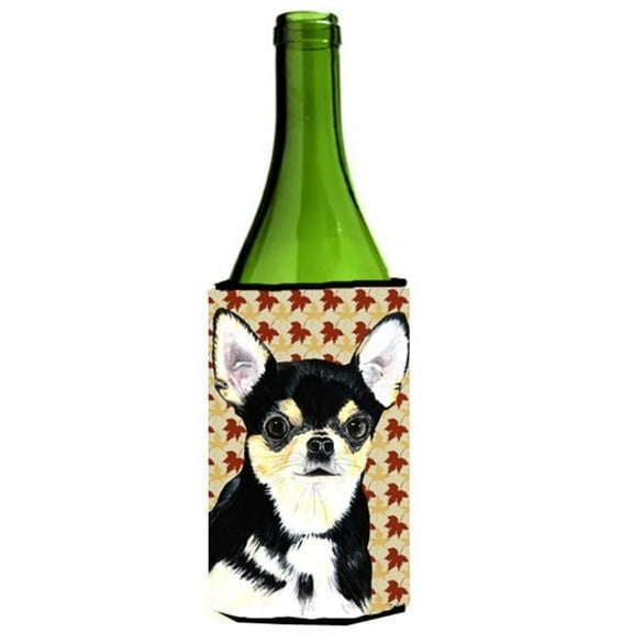 Chihuahua Fall Leaves Portrait Wine bottle sleeve Hugger