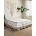 thumbnail image 2 of Hello Spring Wrap Around Bed Skirts for King Bed 16" Drop,Bed Skirt with Adjustable Elastic Belt Dust Ruffle Bed Valance for Bedroom Hotel Elagant Summer Floral Botanical Wooden Bed Frame Cover, 2 of 7
