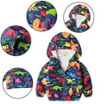 thumbnail image 2 of Chenyin Toddler Baby Boys Hooded Windbreaker Jacket Cartoon Dinosaur Zip Rain Jacket Lightweight Outdoor Kids Raincoat Trench Coat for Spring Fall 9 Months-6 Years, 2 of 9