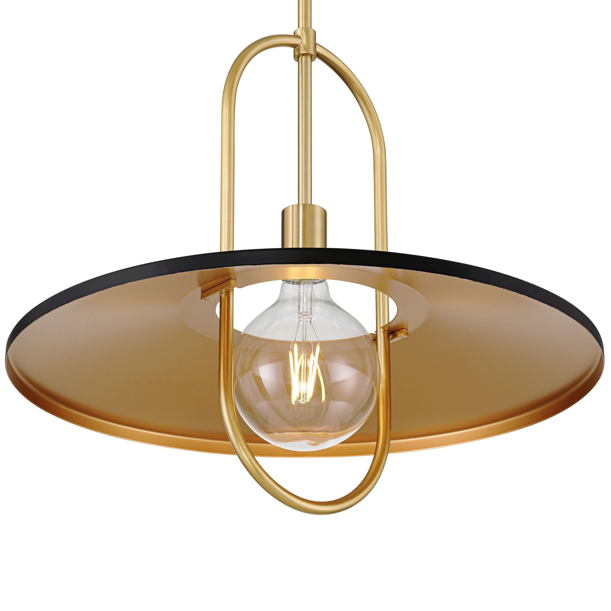 Possini Euro Design Bailey 19" Modern Pendant Ceiling Light Fixture Dining Room Over Table LED Medium Black and Soft Gold Finish