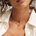thumbnail image 2 of Turandoss Heart Initial Necklaces for Girls 14K Gold Plated Colorful Beaded Tiny Heart Pendant Choker Letter a-z Kids Jewelry Birthday Gifts for Women Girls Age 8-12, 2 of 8