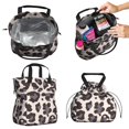 thumbnail image 2 of Beige and Black Of Leopard Print Drawstring Lunch Bag Women - Drawstring Lunch Bag Insulated for Work Office - Stain-Resistant Large Lunchbags for Women with Multi-Pockets, 2 of 6
