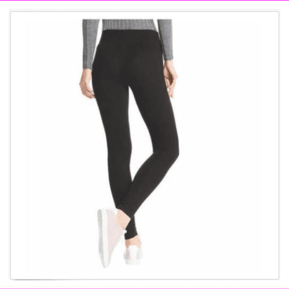 Hue Ladies Wide Comfort Waistband Cotton Legging 2pk L/Black