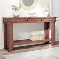 thumbnail image 3 of Rustic Brown Console Table 54 Inch – Wood Entryway Table with 2 Drawers & Open Storage Shelf – Narrow Sofa Table for Living Room, Hallway, or Behind Couch – Durable MDF – Color: Brown, 3 of 5