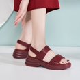thumbnail image 3 of Platform Strap Sandals Women's Fashion Casual New Solid Home Comfortable Light Fish Mouth Open Toe Sandals Wine Women Sandal, 3 of 8