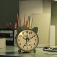 thumbnail image 3 of Pequeño reloj de noche silencioso de metal con función de luz, despertador decorativo sin tictac, 3 of 5