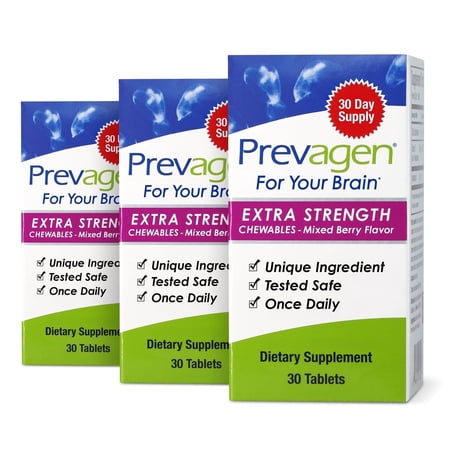 Prevagen Extra Strength Mixed Berry Chewables, 30ct 3 Pack, Prevagen with Apoaequorin & Vitamin D