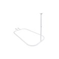 thumbnail image 2 of Utopia Alley Rustproof Wall Mounted Aluminum Hoop Shower Rod With Ceiling Support for Clawfoot Tub, 45.7 Inch Size by 22 Inch, White + White Shower Curtain 180x70 inch, 2 of 10