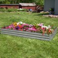 thumbnail image 2 of Sunnydaze Galvanized Steel Rectangle Raised Garden Bed - 4' x 8' - Silver, 2 of 6