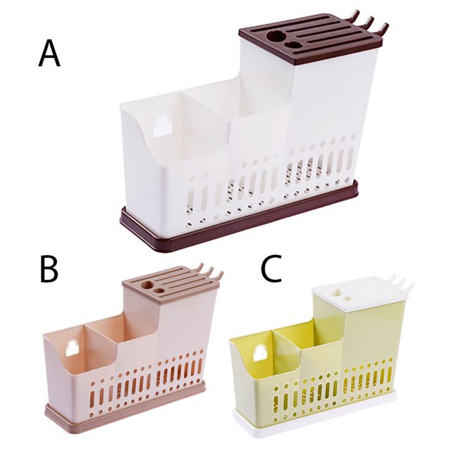 Multi-functional Plastic Chopsticks Holder Kitchen Draining Hollow Drying Rack Fork Spoon Utensil Organizer