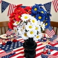 thumbnail image 5 of Artificial Blue Daisy Bouquets, UV Resistant Silk Fake Flowers, Realistic Patriotic Daisies for 4th of July Independence Day Memorial Day, Outdoor Cemetery Grave Home Party Mantel Decor, 5 of 7