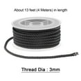 thumbnail image 2 of Unique Bargains Nylon Thread Twine Beading Cord 3mm Extra-Strong Braided Nylon Crafting String 4M/13 Feet, Black, 2 of 7