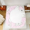 thumbnail image 5 of Homewish Cute Rabbit Twin Sheet Sets,Kawaii Animal Twin Fitted Sheet,Pink White Flat Sheet For Girls Teens,Breathable Home Decor,3pcs, 5 of 7