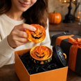 thumbnail image 3 of Halloween Mystery Squishy Toy with Pumpkin Design and Steamer Basket, 1 Pack, Orange and Black, for Kids Party Favors, Squeeze Toy, 3 of 5
