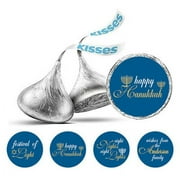 Darling Souvenir Pack of 190 Pcs Hanukkah Jewish Stickers Candy Chocolate Labels-Blue & Goldenrod