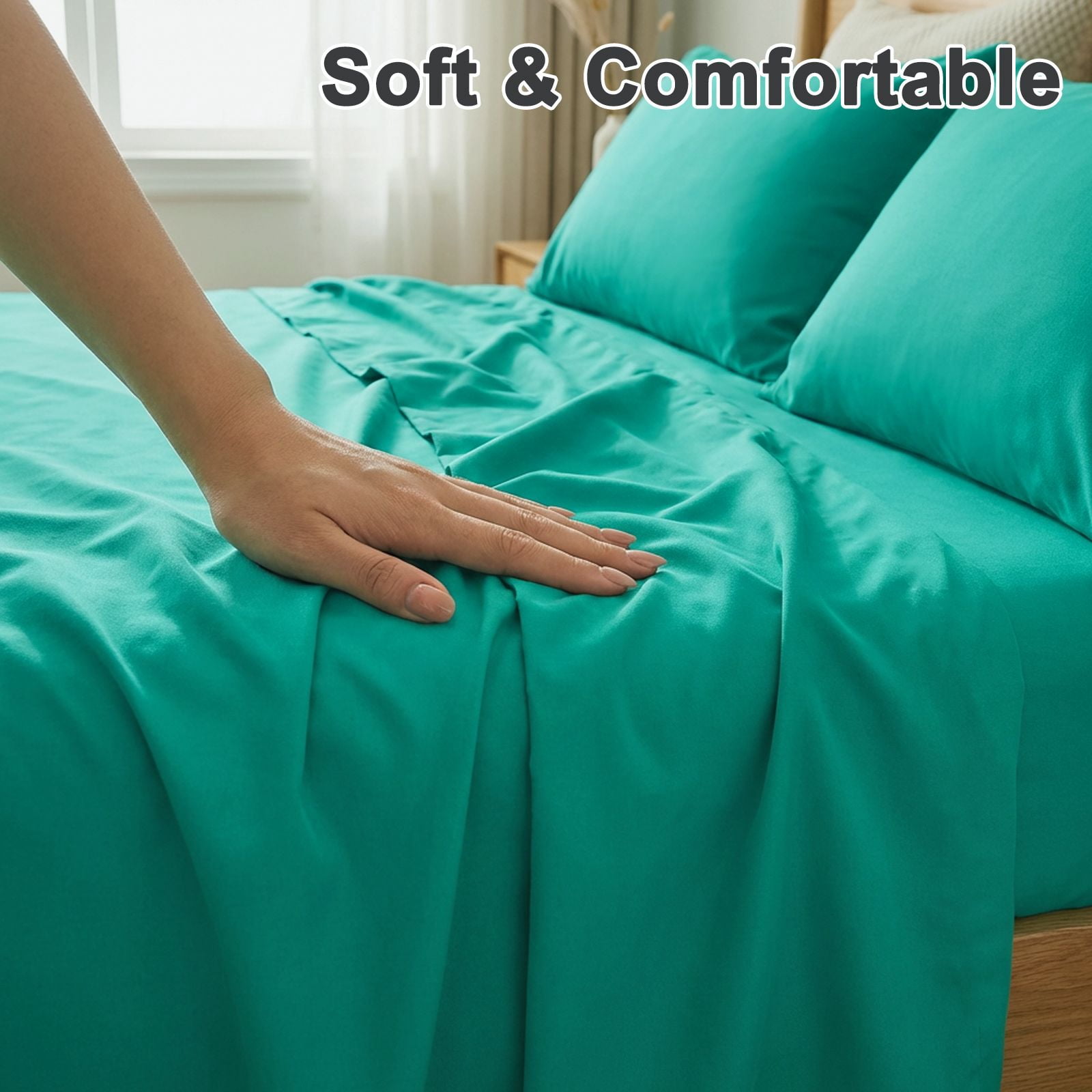 4Pcs Ultra-Soft 85g Sheet and Pillowcase Set, Soft Solid Color, Machine Washable, Suitable For All Seasons, Christmas Comfortable Bedding Set, Available For Single, Double, King, and Queen Beds