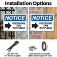 thumbnail image 3 of (2 Pack) Restrooms This Way Please [Right OSHA Notice Sign 24 Inch X 18 Inch Plastic Sign, Weather Resistant, UV Protected for Workplace, Business, and Construction Site, Made in the, 3 of 8