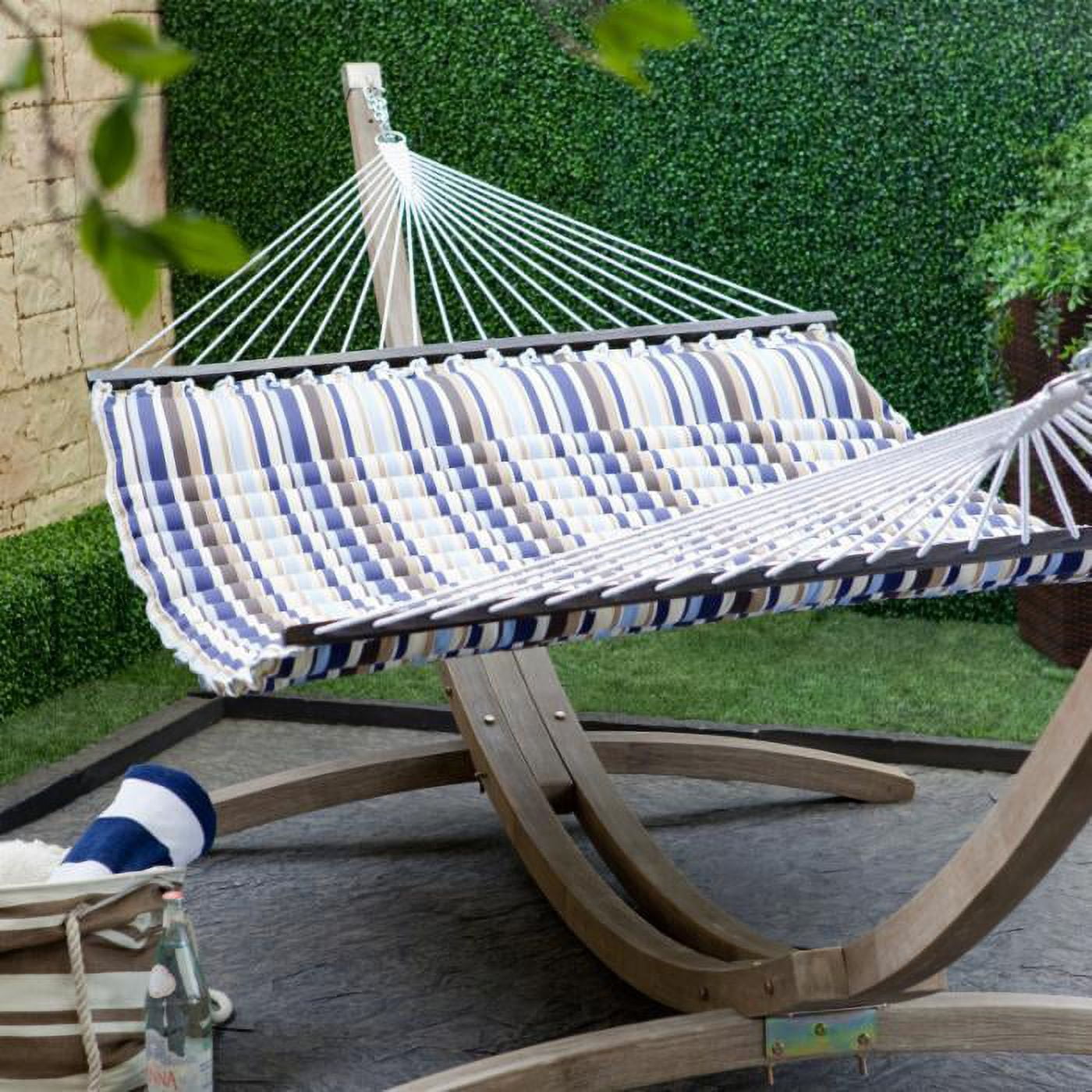 Coral Coast Seaside Pillow Top Hammock, Aqua Blue 11.65ft L x 4.5ft W