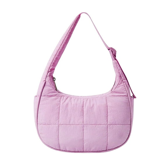 Crescent Bag Crossbody,Women's Small Bag Shoulder Bag Nylon Shoulder,Trendy Small Crescent Bag Nylon Crossbody Bags for Women Lightweight Bag Multi-Pocket(Purple)