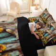 thumbnail image 5 of Homewish Cowboy Hat Boots 7 Pieces Full Size Bedding Sets,Retro Sunflowers Full Size Bed in a Bag,Teal Yellow,Black Reversible, 5 of 8