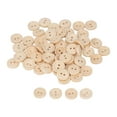 thumbnail image 2 of Wooden Buttons, DIY Production Decorative Buttons Wooden Material Portable 100pcs  For Craft Sewing For Scrapbook, 2 of 8