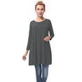 thumbnail image 3 of LELINTA Women's Long Sleeve Tunic Tops Shirt Clothing Scoop Neck Womens Plus Size Solid Color Tunic Blouses Tops, 3 of 5