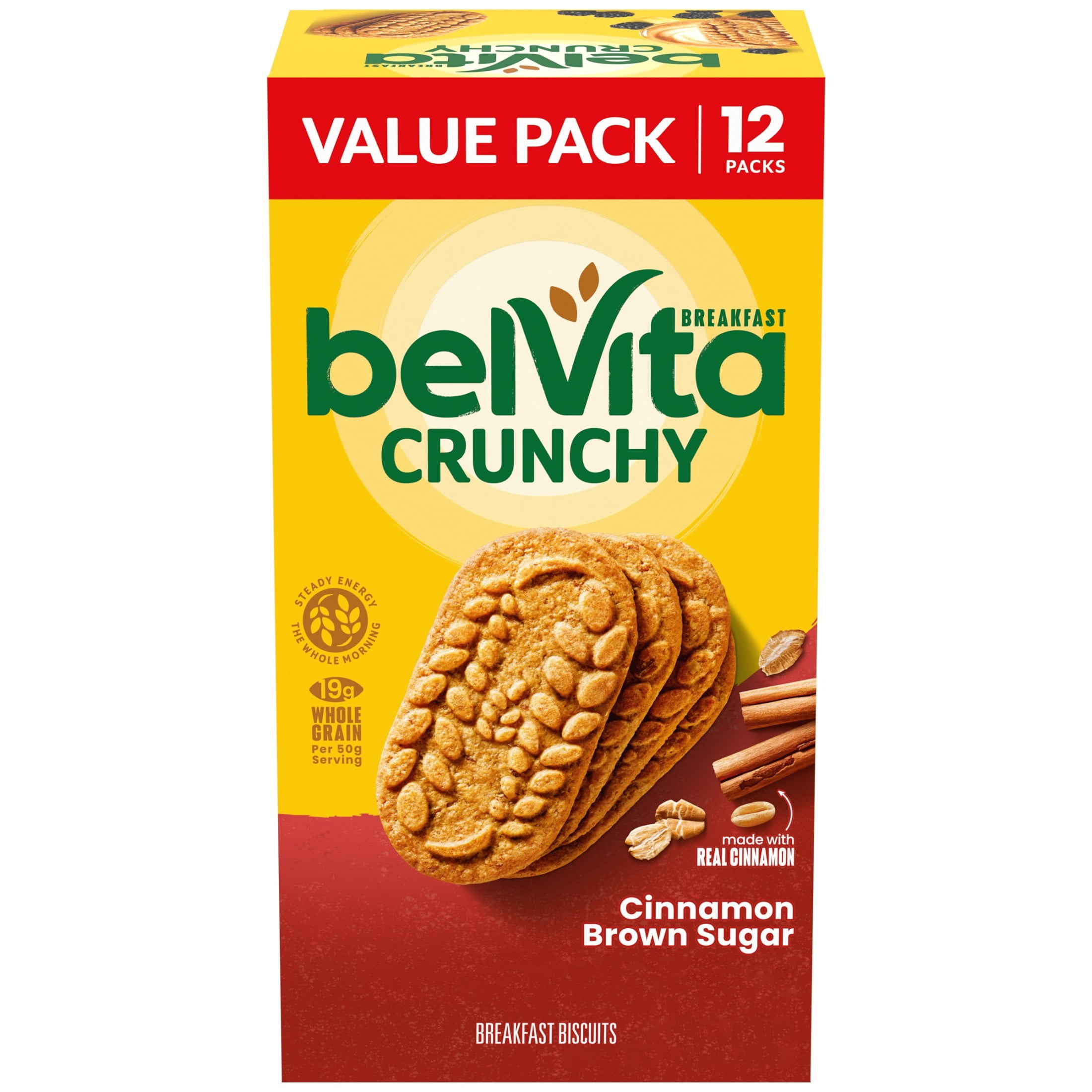 (3 pack) belVita Breakfast Bars Biscuits, Cinnamon Brown Sugar, Value Pack, 12 Packs