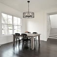thumbnail image 2 of Chords Attic 20" Modern Drum Crystal Chandelier Lighting Adjustable 5-Light Pendant Light Fixture, 2 of 8