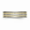 thumbnail image 3 of Titanium Grooved Yellow IP-plated 6mm Brushed & Polished Band Size: 13; for Adults and Teens; for Women and Men, 3 of 6