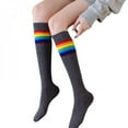thumbnail image 3 of UP TO 15% OFF! Thigh High Socks Tube Socks for Women Striped Below Knee Socks Athletic Sports Soft Warm Long Socks, 3 of 6