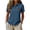 Z41 Blue, variant on Linen Shirts for Women V Neck Short Sleeve Collared Blouses Lightweight Casual Loose Fit Summer Tops Blue,S