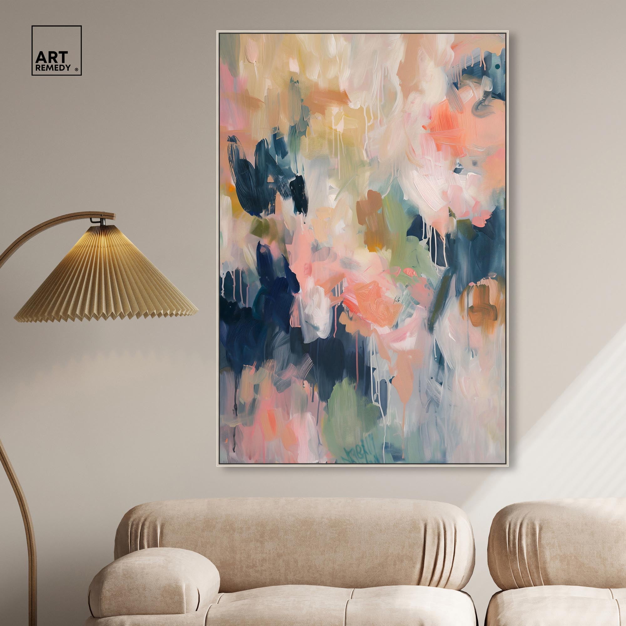 Blush of Nature Canvas Colorful Pastel Art by Art Remedy, Silver Frame, 36" x 54"