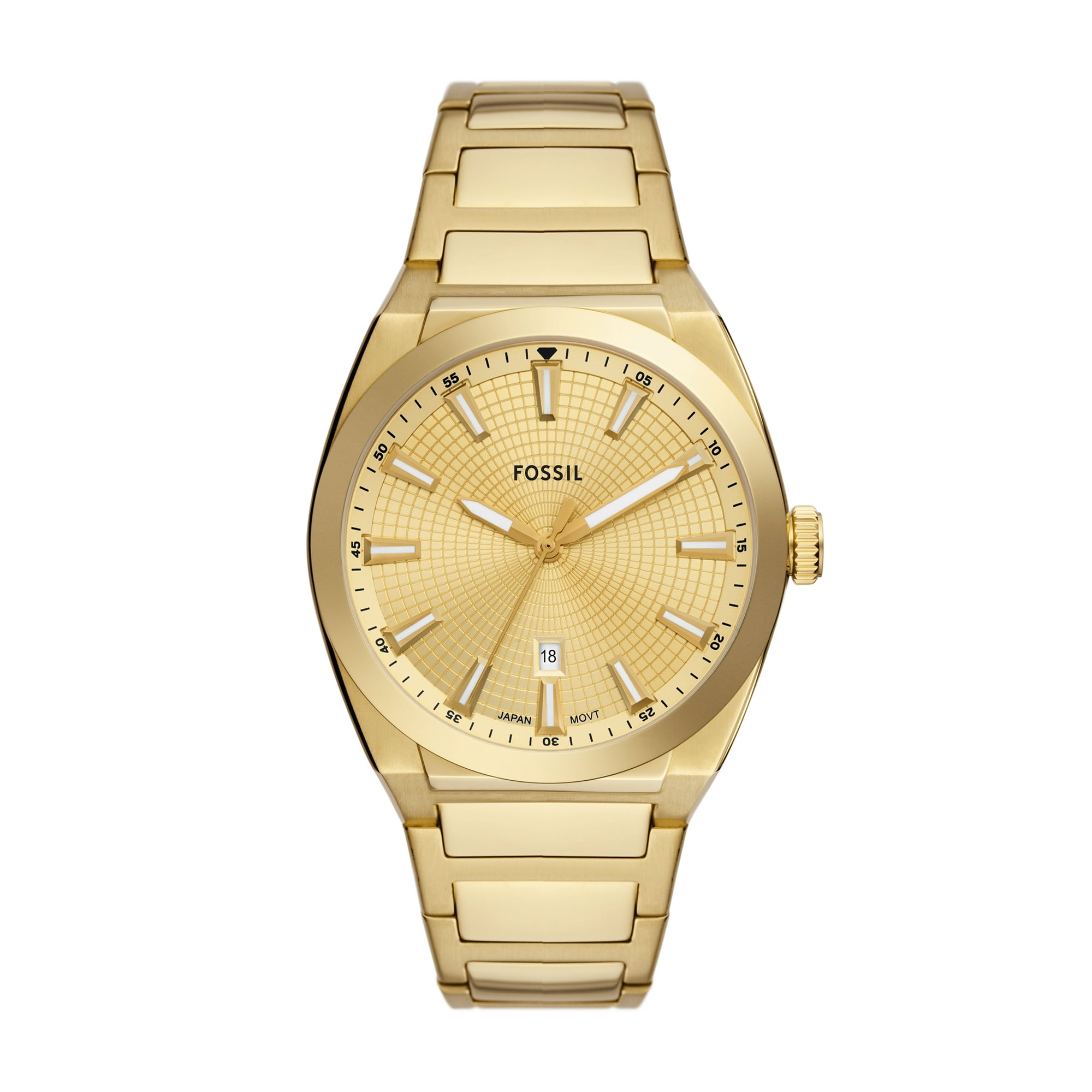 Fossil Men's Everett 42mm Three-Hand Date, Gold-Tone Stainless Steel Watch