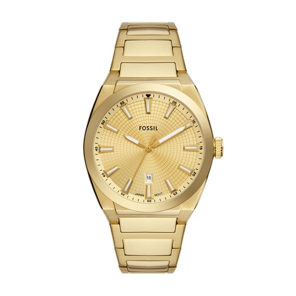 Fossil Men's Everett Three-Hand Date, Gold-Tone Stainless Steel Watch