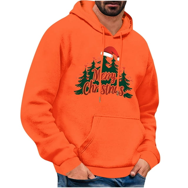 fheaev Chandails à Capuche pour Hommes Automne Chandails à Capuche pour Hommes de Noël Imprimés Chandail à Capuche Décontracté à Manches Longues