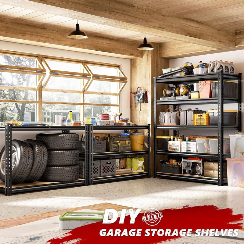 2400LBS Storage Shelves 5 Tier Garage Shelving Heavy Duty Adjustable Garage Shelves, Utility Rack Shelf, Shelving Units for Storage Warehouse Pantry Closet, 40" W x 20" D x 72" H