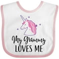 thumbnail image 3 of Inktastic Grammy Loves Me Unicorn Girls Girls Baby Bib, 3 of 4