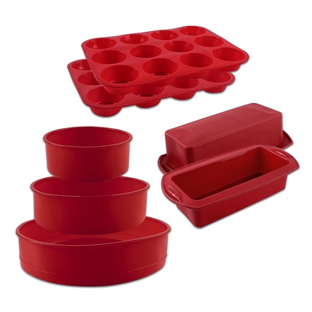 Molde de silicona para tartas, horno redondo para hornear, microondas, utensilios para hornear resistentes al calor, molde para hornear pan Eigraketly HA009516-06