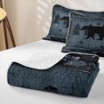 thumbnail image 4 of Erosebridal Wild Bear Silhouette Quilt King,Rustic Farmhouse Cabin King Coverlet Set For Boys,3pcs, 4 of 7