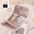 thumbnail image 7 of Travel Jewelry Organizer Roll with Multiple Compartments,Compact Folding Earring and Necklace Storage Case,Portable Accessory Pouch Suitable for Vacation and Business Trips(Black), 7 of 7