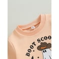thumbnail image 6 of Toddler Baby Girl Halloween Sweatshirts T Shirts Long Sleeve Ghost Letter Print Pullovers Tops, 6 of 8