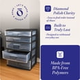 thumbnail image 3 of Homz 5-Drawer Plastic Bedroom & Closet Organizer Storage, Clear/BlackFrame, 3 of 12