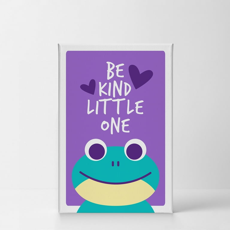 Smile Art Design Frog Be Kind Little One Quote Wall Decor Purple