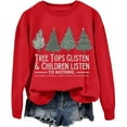 thumbnail image 4 of Clothing 2025 Delayuji Womens Oversized Sweatshirt Christmas Trees Sweatshirt Womens Funny Tree Camping Sweatshirt Casual Fall Pullover Tops Christmas Sweatshirt for Women Red S, 4 of 4