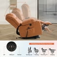 thumbnail image 6 of TEKAMON Large Power Lift Recliner Chair for Elderly with Heat and Massage Leather Electric Recliners Chair For Living Room with Cup Holders, Remote Control (Orange), 6 of 9