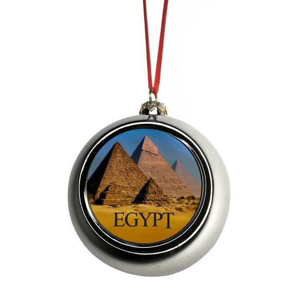 Egypt Christmas Ornament Pyramid Ornament Christmas Ornaments Travel Giza Pyramids Ornament Christmas Décor Silver Ball Ornaments